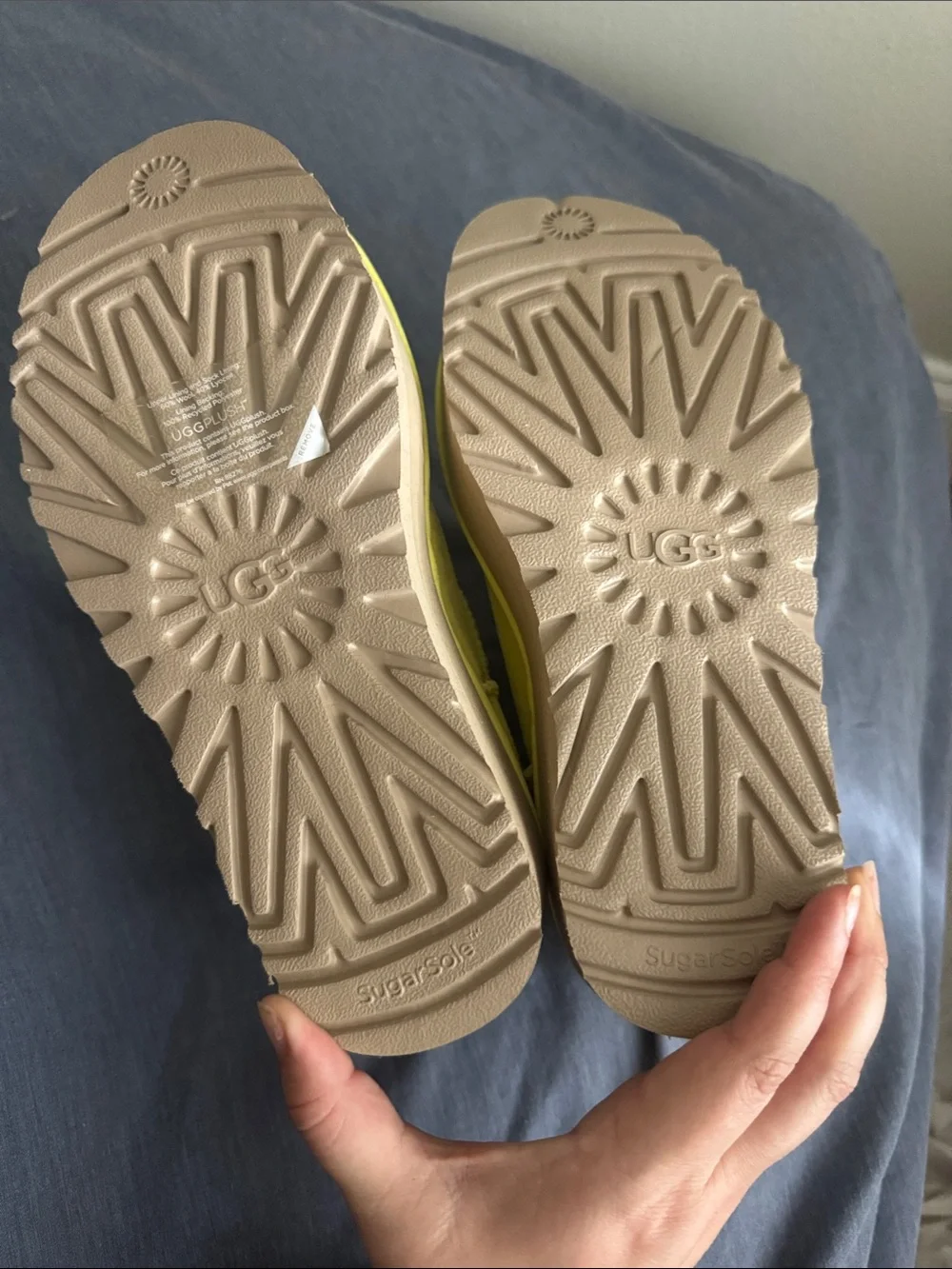 UGG Ultra Mini Platform Classic Yellow Platform Suede Shearling Boots